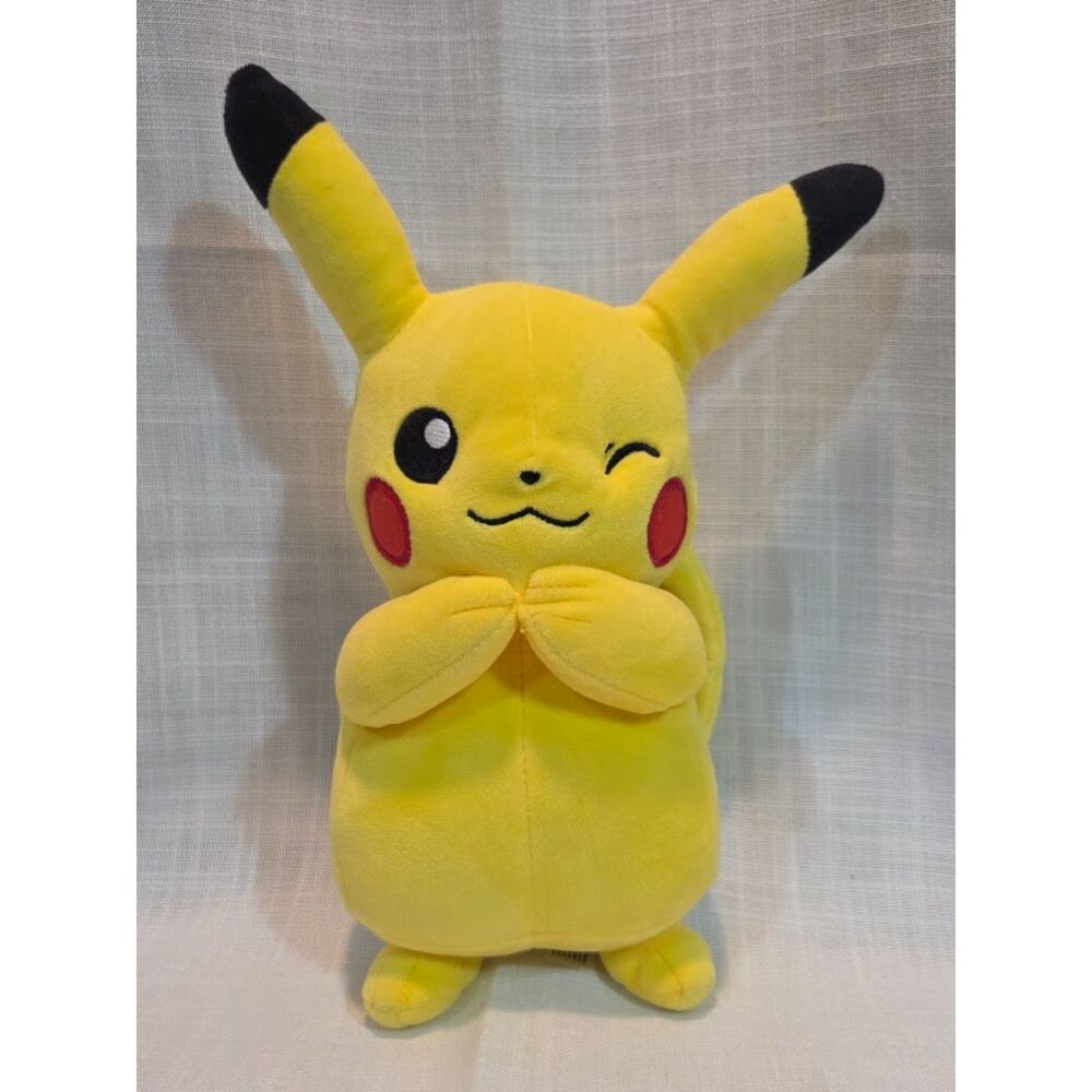 Pokemon Pikachu Winking Plush Stuffed Animal 10 Inch Yellow